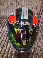 Шлем BLD 825 черн-красный визор хамелеон