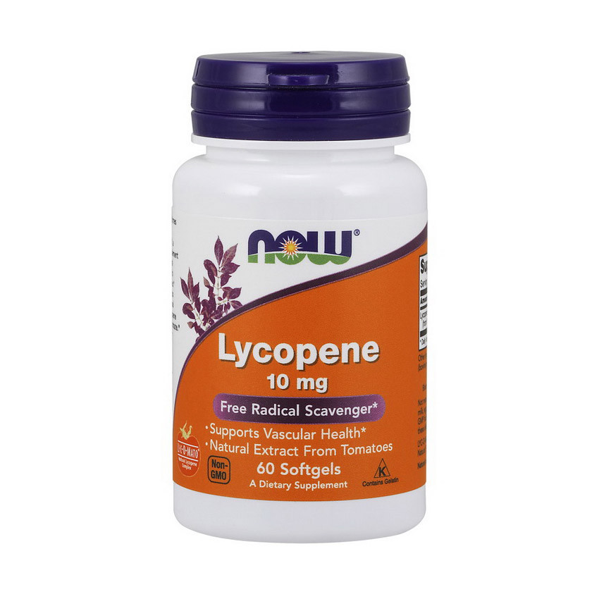 Антиоксидантная добавка NOW Foods Lycopene 10 mg 60 Softgels - фото 1 - id-p1849975551