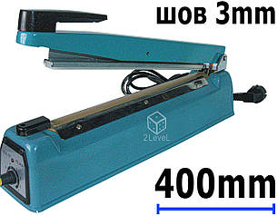Ручний зварювач з боковим ножем 400мм FS-400С Імпульсний настільний спайник Шов 3мм Надійний зварювальник плівок