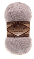 Пряжа Angora gold simli-163 беж із сіро-бузковим відливом