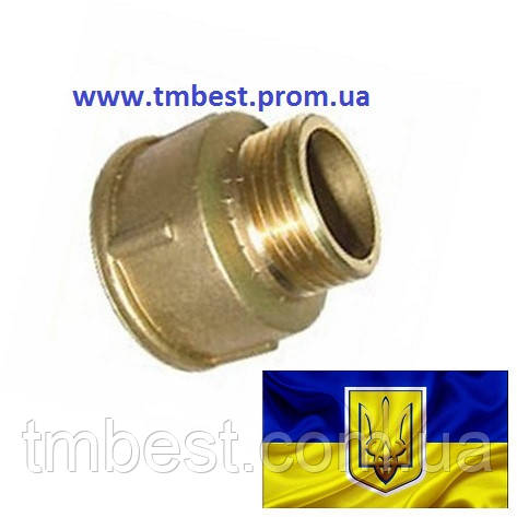 Перехідник 1-1/2" Вх3/4"Н латунний, фото 1