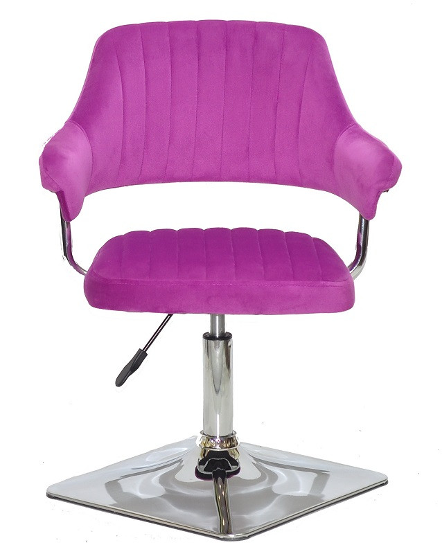 Крісло Jeff 4CH-Base велюр бузковий В-1022 на хромованій квадратній опорі з регулюванням висоти, фото 1