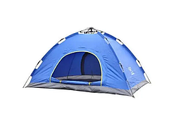 Палатка туристична Автоматична 4-х місцева для риболовлі водонепроникна з сіткою Синя