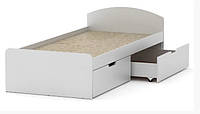 Односпальная кровать с ящиками 90+2 Компанит, кровать для спальни, цвет нимфея альба