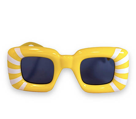 Оригінальні сонцезахисні жіночі окуляри жовті зі смужкою 1330-4, фото 2