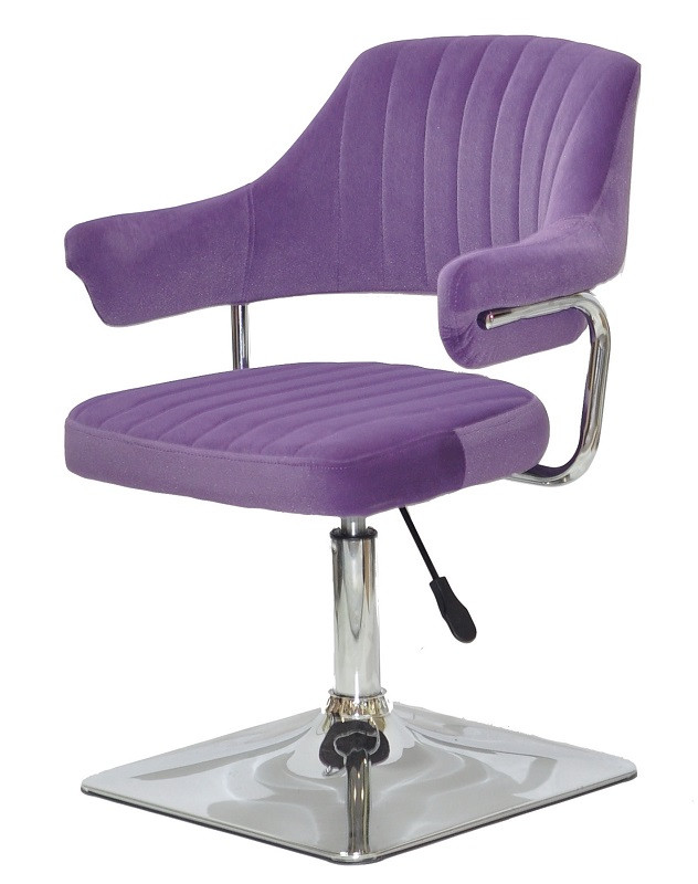 Крісло Jeff 4CH-Base велюр пурпуровий В-1013 на хромованій квадратній опорі з регулюванням висоти, фото 1