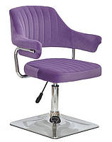Крісло Jeff 4CH-Base велюр пурпуровий В-1013 на хромованій квадратній опорі з регулюванням висоти, фото 2