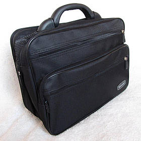 Чоловіча сумка з зручною пластиковою ручкою портфоліо для документів чорний
