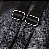 Жіночий шкіряний рюкзак міський. Модний рюкзак жіночий. Рюкзак із натуральної шкіри (чорний), фото 10