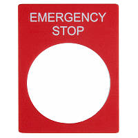 Табличка маркировочная EMERGENCY STOP красная прямоугольная для кнопок АСКО-УКРЕМ (A0140010069)