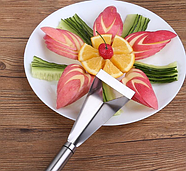 Ніж для різі за фруктами з неіржавкої сталі, трикутний ніж для яблук, сірий (KG-8135), фото 3