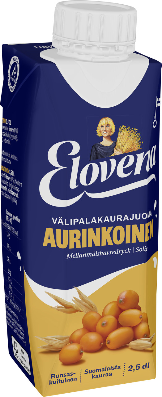 Упаковка Вівсяний напій ELOVENA з обліпихою 250 мл, (10 шт/ящ), фото 1