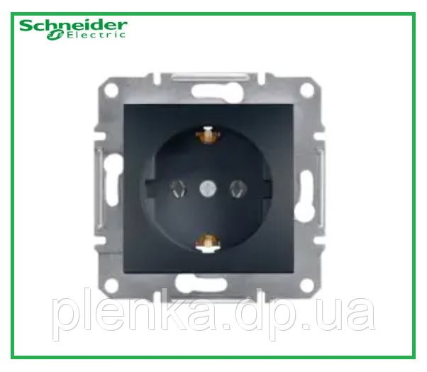 Розетка із заземленням Schneider Electric Asfora Антрацит EPH2900171