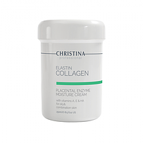 Зволожувальний крем для жирної шкіри, Christina Elastin Collagen Plazental Enzyme Moisture Cream, 250 мл.