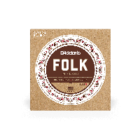 Струны для классической гитары D'ADDARIO EJ34 FOLK NYLON 80/20 Bronze Ball End Black Treble