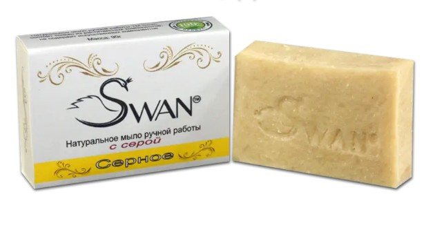 Натуральное мыло ручной работы Серное, 90 г, Swan - фото 1 - id-p996820323