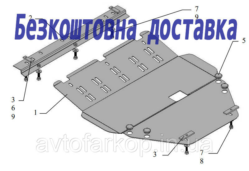 Захист двигуна Suzuki Swift 4 (2005-2010) (Захист двигуна Сузукі Свіфт) Кольчуга, фото 1