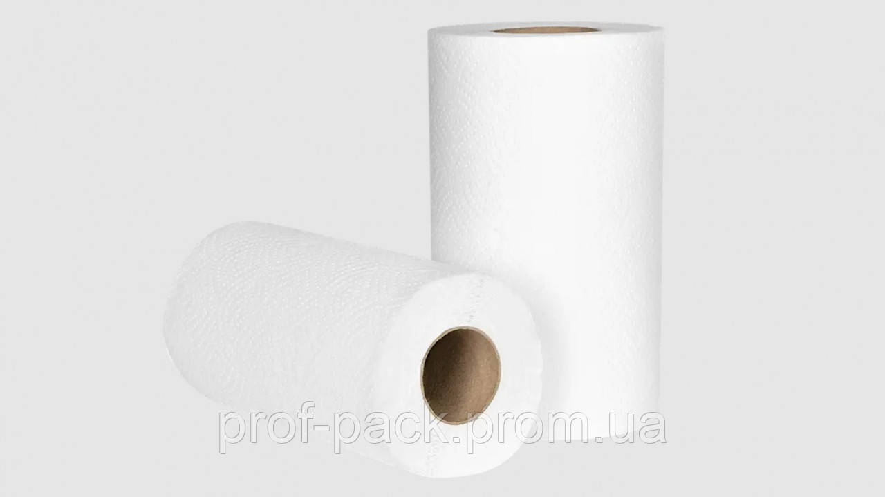 Полотенца бумажные 2-х слойные белые 12 м 1 рулон - фото 1 - id-p1787942534