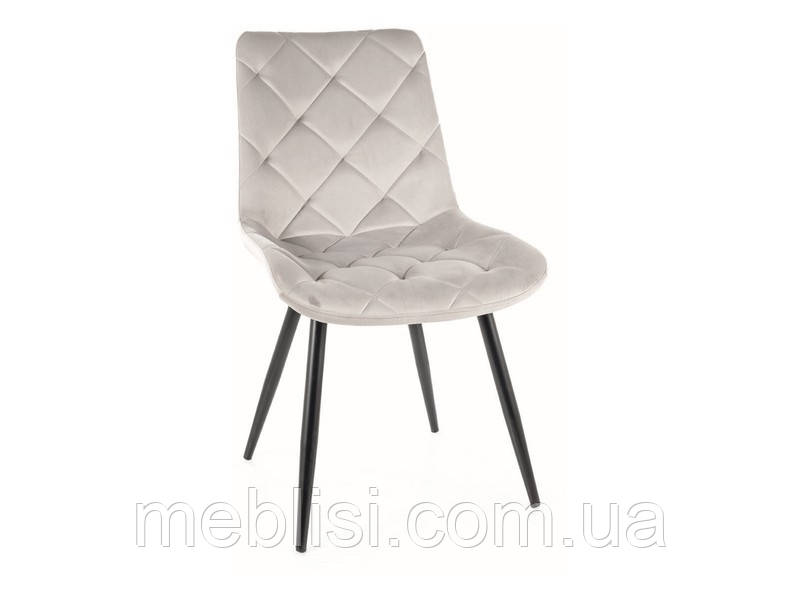 Стілець світло сірий/ніжки чорний мат RALPH VELVET бл.03 (Польща Signal)