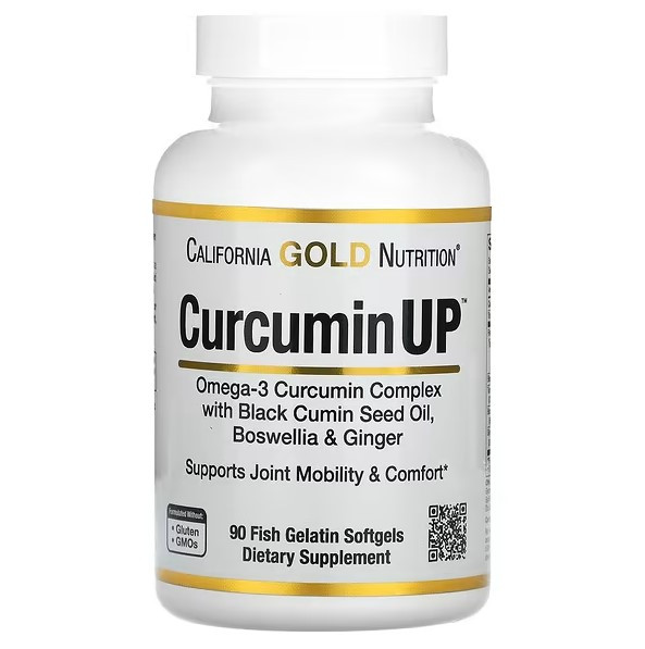 Комплекс куркуміну та омега-3 (CurcuminUP) California Gold Nutrition, 90 капсул, фото 1