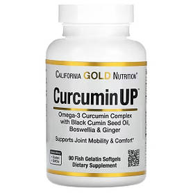 Комплекс куркуміну та омега-3 (CurcuminUP) California Gold Nutrition, 90 капсул