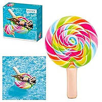 Пляжний надувний матрац Леденец Intex 58753 + насос, пляжний матрац 208*135 см, ручки, матрац для плавання