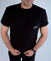 Мужская черная футболка Nike БАТАЛ с рефлективным логотипом