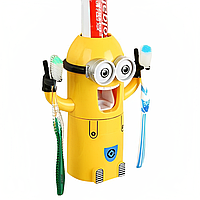 Дозатор для зубной пасты с держателем для щеток Миньон / Автоматический детский диспенсер для зубной пасты
