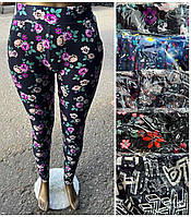 Штани жіночі батальні літні з кишенями ПРИНТ розмір 52-60, цвіту міксом