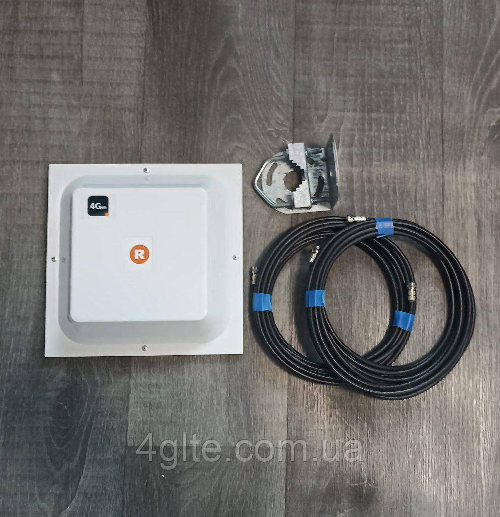 Антена панельна КВАДРАТ MIMO 17 дБ (1700-2700 МГц) + кабель 2 по 10 метрів RG58 50 Ом, фото 1