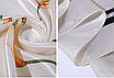 Косинка шовкова хустка на шию на сумку жіночий атласний шаль біла з квітковим принтом калли шовк-армані Візерунок 5, фото 9