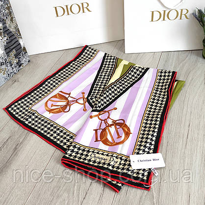 Платок D.i.o.r шовковий з ручною підшивкою, фото 5