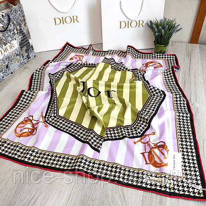 Платок D.i.o.r шовковий з ручною підшивкою, фото 3