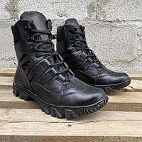 Тактические ботинки для мужчин U-Bot/ Ботинки для военных черные/Демисезонные мужские ботинки кожаные/