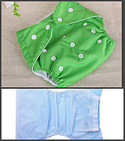 Летние с сеточкой многоразовые памперсы подгузники, тренировочные трусики,плавки, непромокаемые Зеленый
