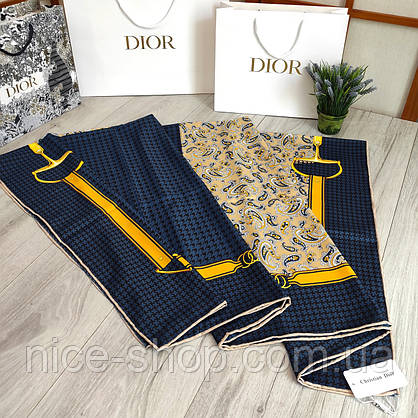 Хустка D.i.o.r. шовкова з ручною підшивкою, фото 5