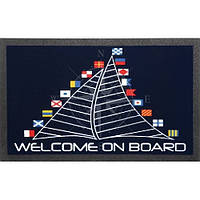 Коврик ворсовый входной яхтенный Welcome On Board флаги 50х80 см Osculati