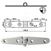 Петля судовая 149×29 мм толщина 5 мм нержавеющая сталь Osculati