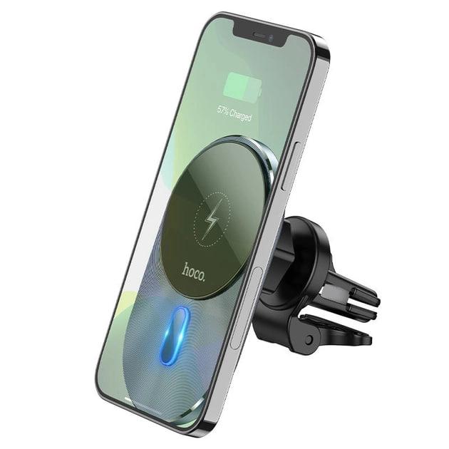 Тримач для телефону з бездротовою зарядкою HOCO CA91 MagSafe 15W Чорно-Сірий