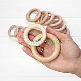 Кільце дерев'яне 54 мм, шліфоване, бук, 1 шт., фото 3