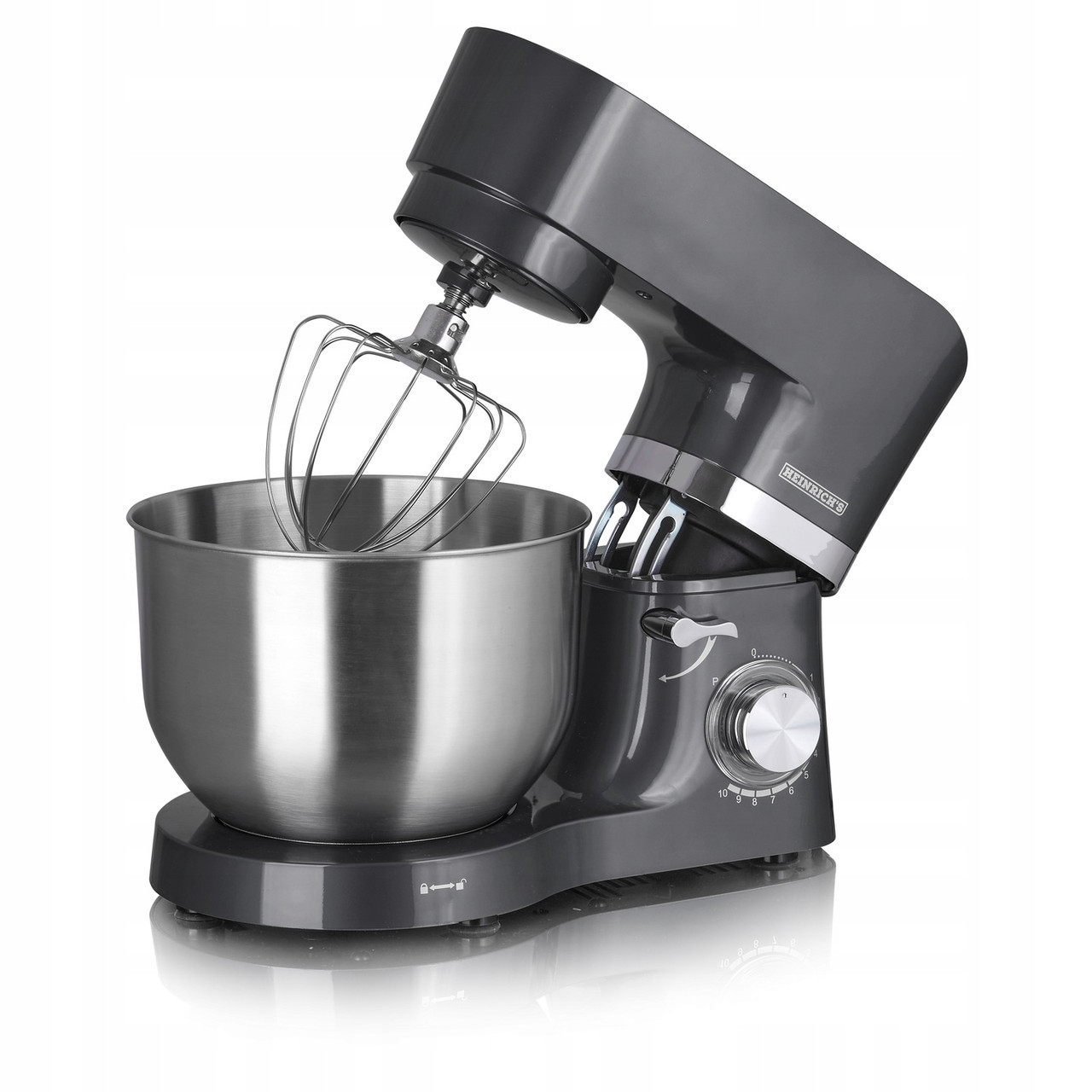 Планетарний кухонний міксер 6,5 л 1300 Вт сірий HEINRICH'S HKM 6278 TITAN 615017