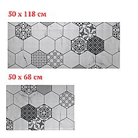Комплект ковриков дорожки на кухню 50х118 и 50х68 см Соты К17