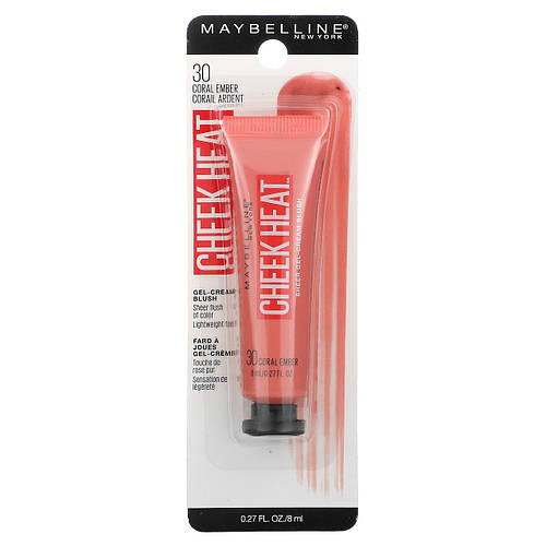 Maybelline, Cheek Heat, крем-румяна с коралловым покрытием, 8 мл (0,27 ...