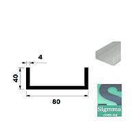 Швеллер алюминиевый 80х40х4 анод