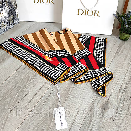 Хустка D.i.o.r шовкова з ручною підшивкою, фото 5