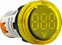Круглий цифровий вимірювач напруги ED16-22 VD 30-500В АС (жовтий)