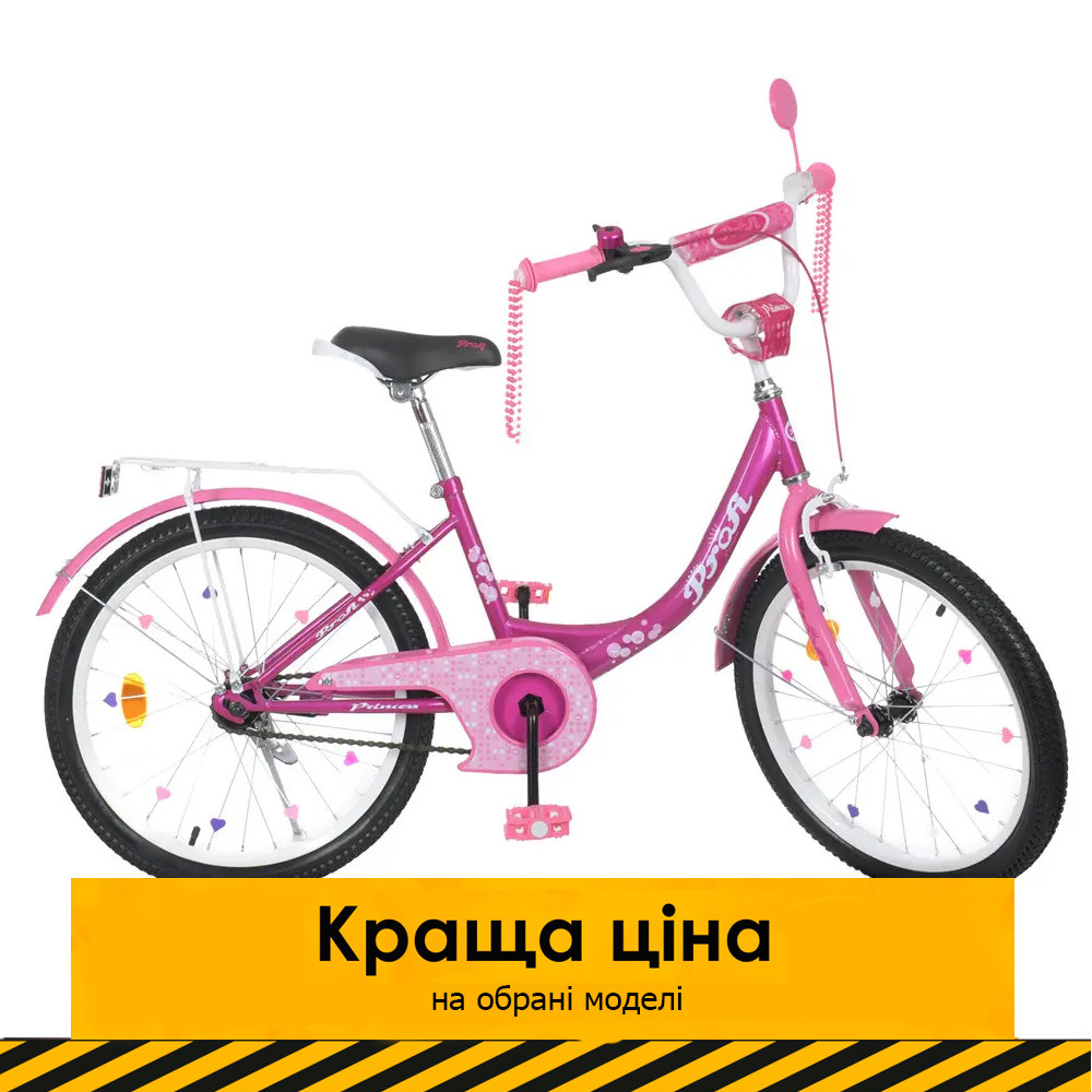Велосипед двоколісний дитячий 20 дюймів Profi Princess Y2016 Малиновий (складання 45%)