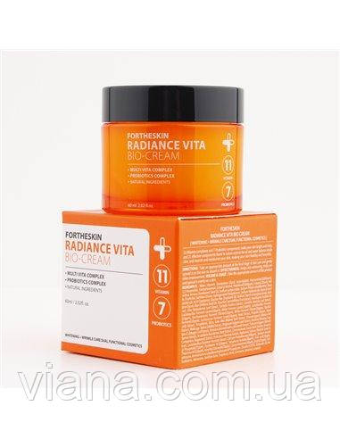 Зволожувальний крем для обличчя з ніацинамідом і пробіотиками Fortheskin Bio Radiance Vita Cream 60 мл, фото 1