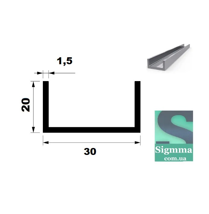 Швелер 30х20х1,5 бп