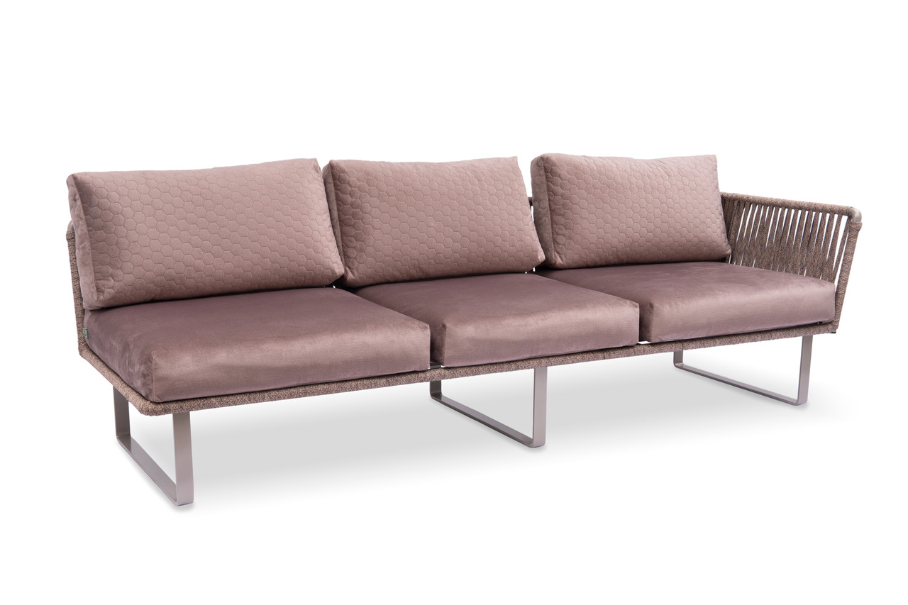 Диван 3-місний Твіст-М Лаунж з 1 підлокітником без текстилю поліефірна стрічка L25 250х85х70 см (Pradex ТМ)